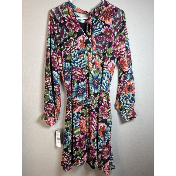 Donna Ricco Dress‎ Floral Multi Color Size 4 Long Sleeve Spring Summer NEW - Picture 8 of 11